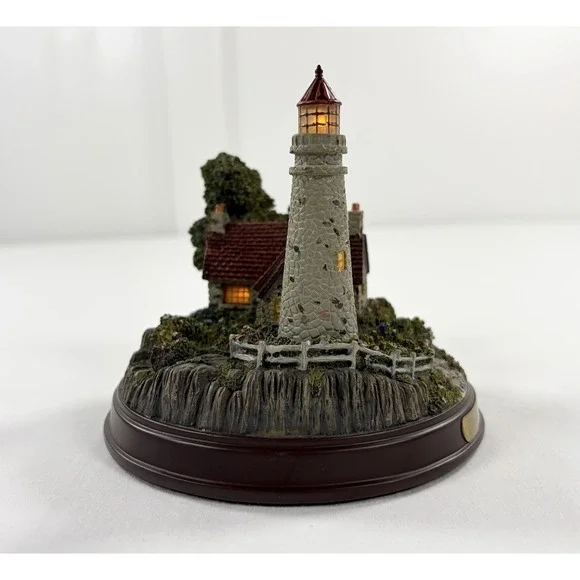 1999 Thomas Kinkade Seaside Memories Lighted Lighthouse The Light Of Peace COA - Picture 5 of 12